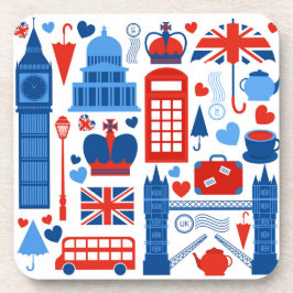 London Pop Ikonen Hartplastik-Getränkeuntersetzer Getränkeuntersetzer