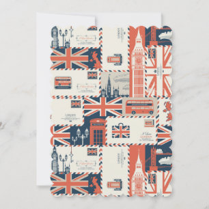 London Post Flach Grußkarte Einladung