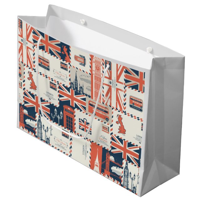 London Post Gift Bags Große Geschenktüte (Vorderseite Schrägansicht)