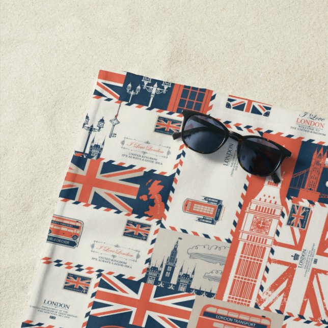 London Post Strandtuch (Beispiel)