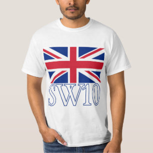 London-Postleitzahl SW10 mit Gewerkschafts-Jack T-Shirt