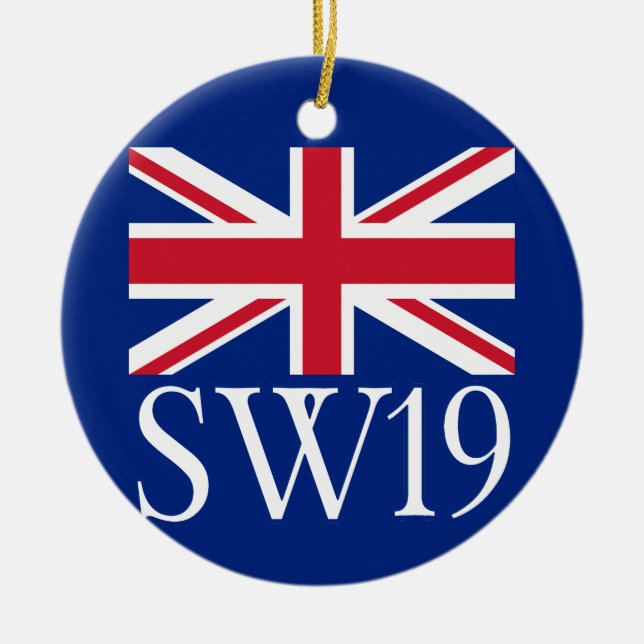 London-Postleitzahl SW19 mit Gewerkschafts-Jack Keramikornament (Vorne)