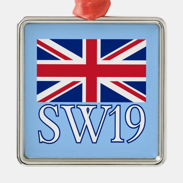 London-Postleitzahl SW19 mit Gewerkschafts-Jack Ornament Aus Metall (Vorne)