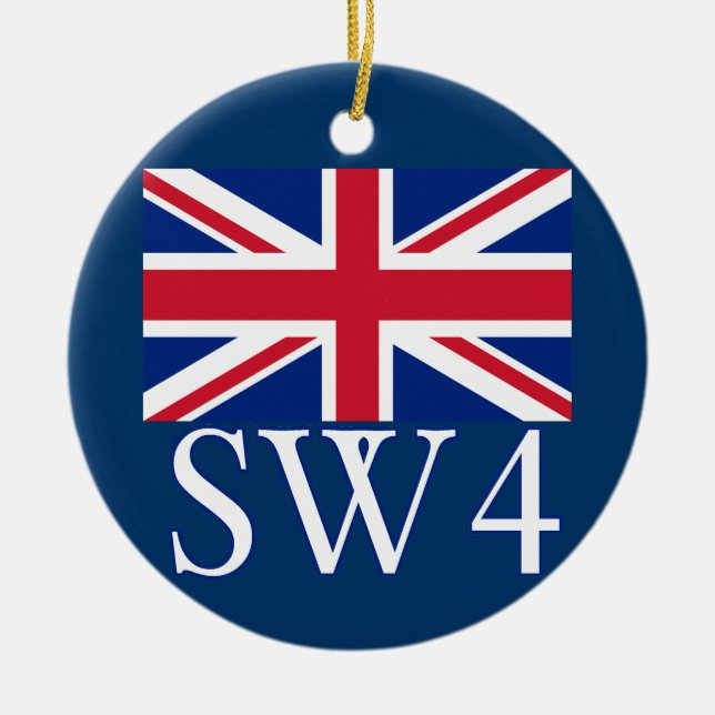 London-Postleitzahl SW4 mit Gewerkschafts-Jack Keramikornament (Vorne)
