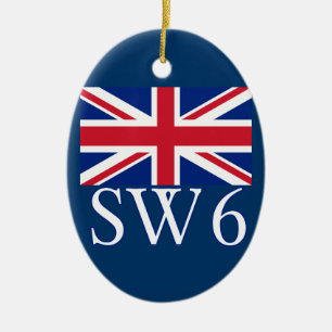 London-Postleitzahl SW6 mit Gewerkschafts-Jack Keramikornament