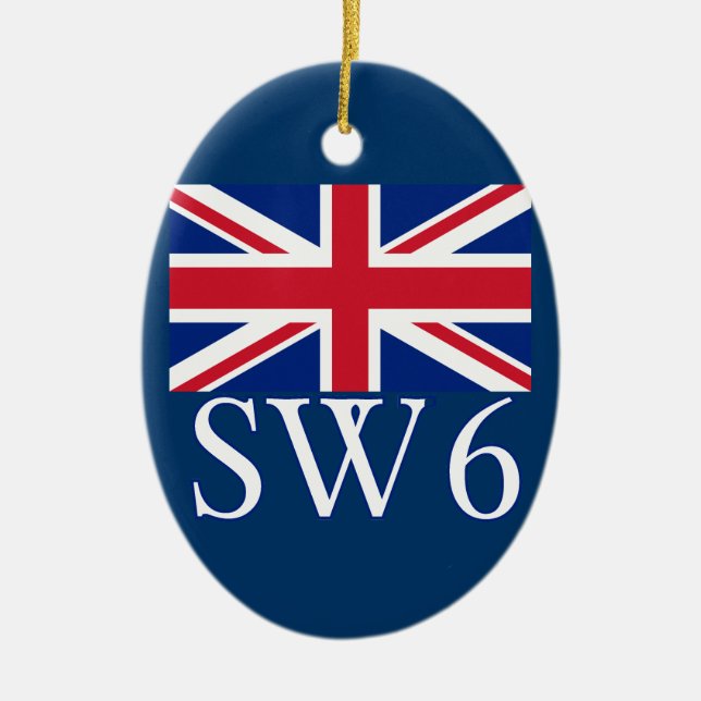 London-Postleitzahl SW6 mit Gewerkschafts-Jack Keramikornament (Vorne)
