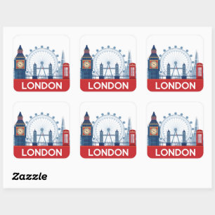 London Quadratischer Aufkleber
