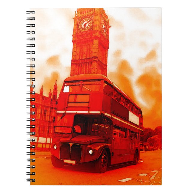 London Red Bus & Big Ben Notizblock (Vorderseite)