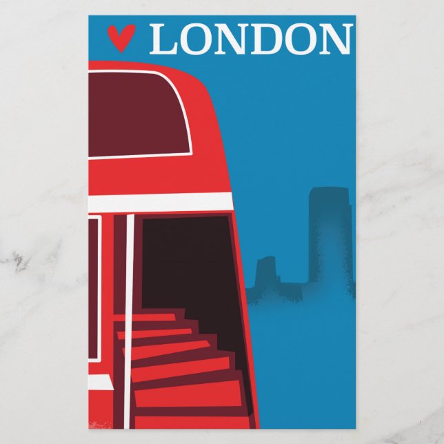 London Red Bus Briefpapier (Vorderseite)