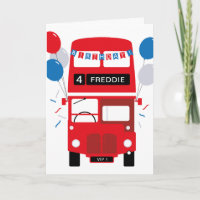 London Red Bus Personalisiert Age Geburtstagskarte