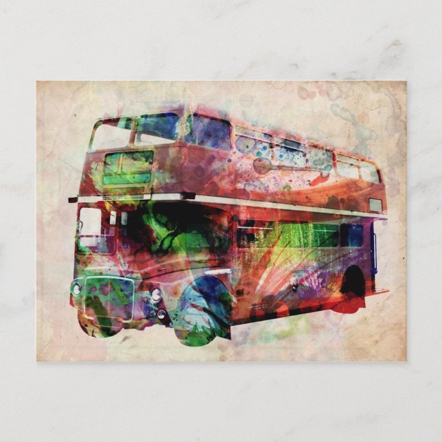 London Red Bus Postkarte (Vorderseite)