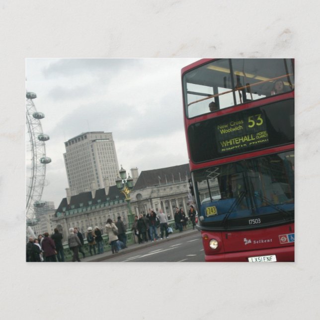 London Red Bus Postkarte (Vorderseite)