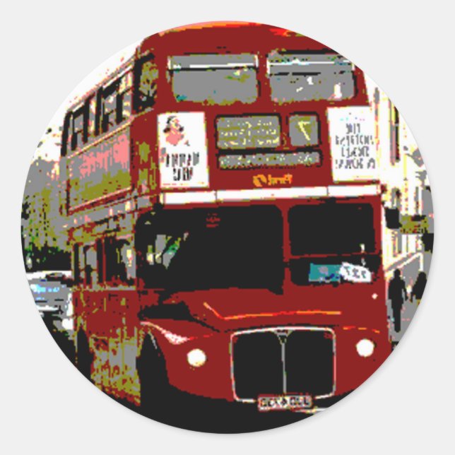 London Red Bus Routemaster Buses Runder Aufkleber (Vorderseite)