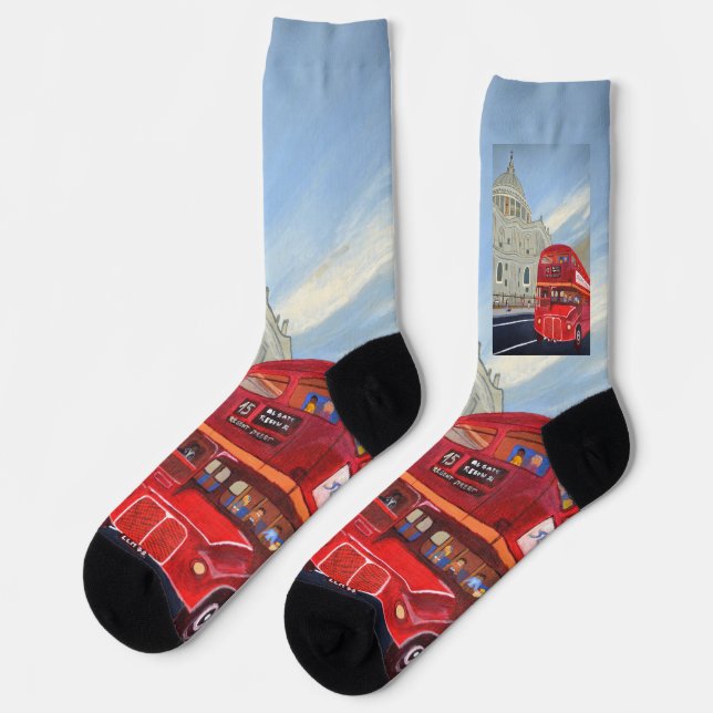 London Red Bus Socken (Linkes Detail)