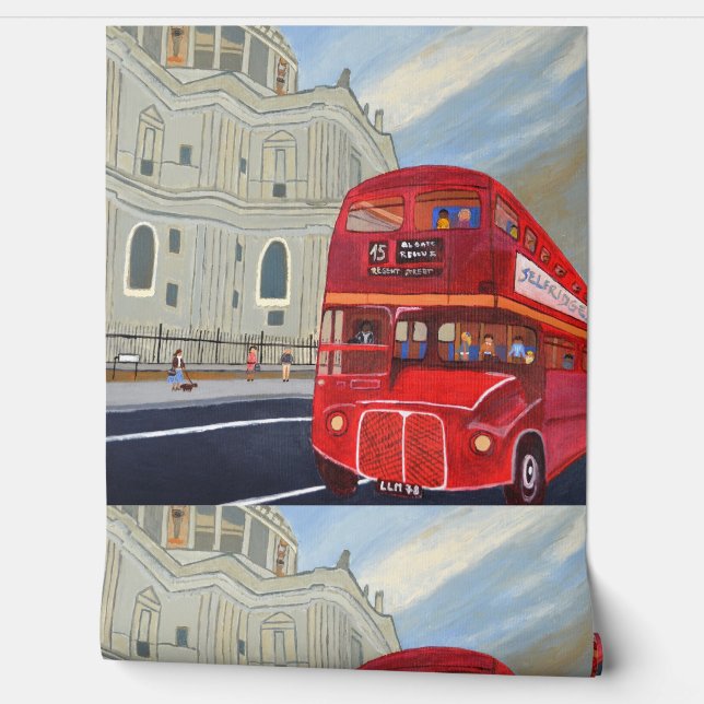 London Red Bus Wallpaper Tapete (Abrollen)