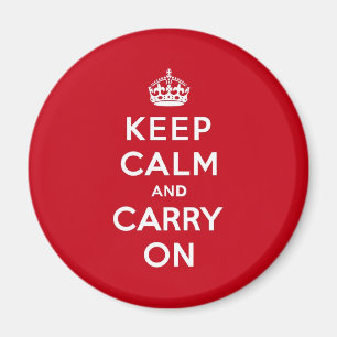 London Red Keep Calm und Carry On Magnet