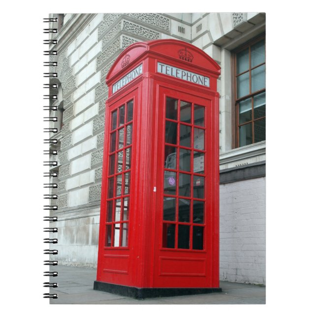 London Red Phone Box Notebook Notizblock (Vorderseite)