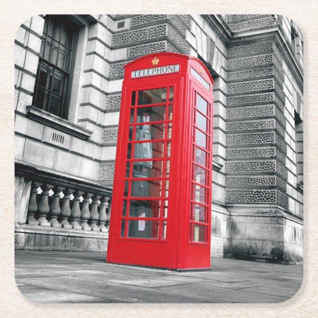 London Red Phone Box Untersetzer (Vorderseite)