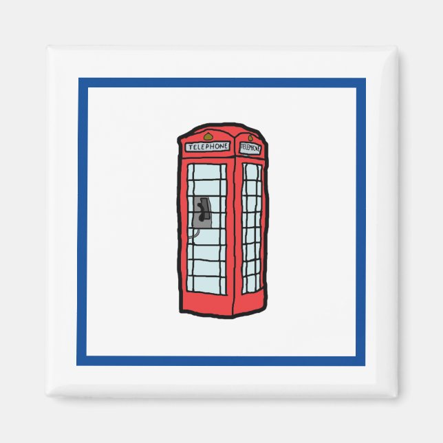 London Red Telefone Stand Iconic British Travel Magnet (Vorne)