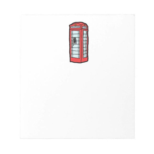 London Red Telefone Stand Iconic British Travel Notizblock (Vorderseite)