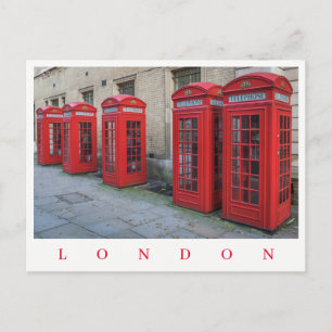 London Rote Telefonboxen Ansicht Postkarte
