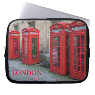 London Rote Telefonboxen - Notebook-Gehäuse Laptopschutzhülle