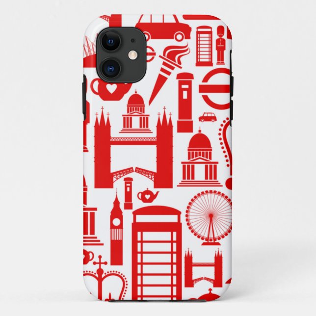 London ruft Retro Graphic an Case-Mate iPhone Hülle (Rückseite)