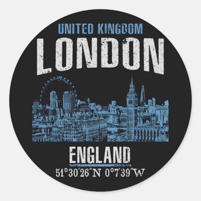 London Runder Aufkleber (Vorderseite)