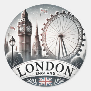 London Runder Aufkleber