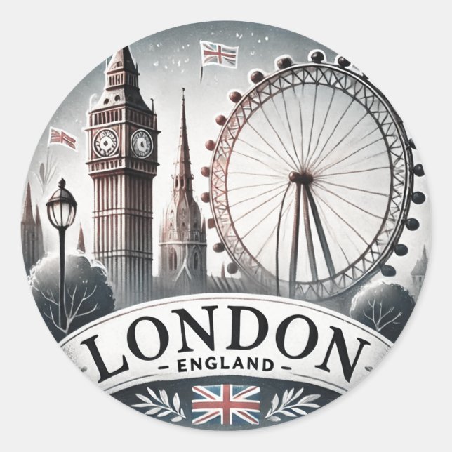 London Runder Aufkleber (Vorderseite)