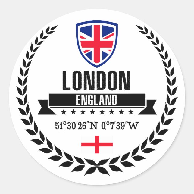 London Runder Aufkleber (Vorderseite)