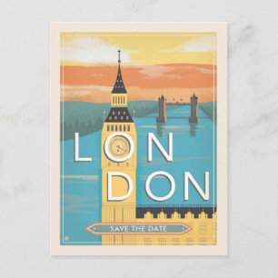 London   Save The Date Ankündigungspostkarte