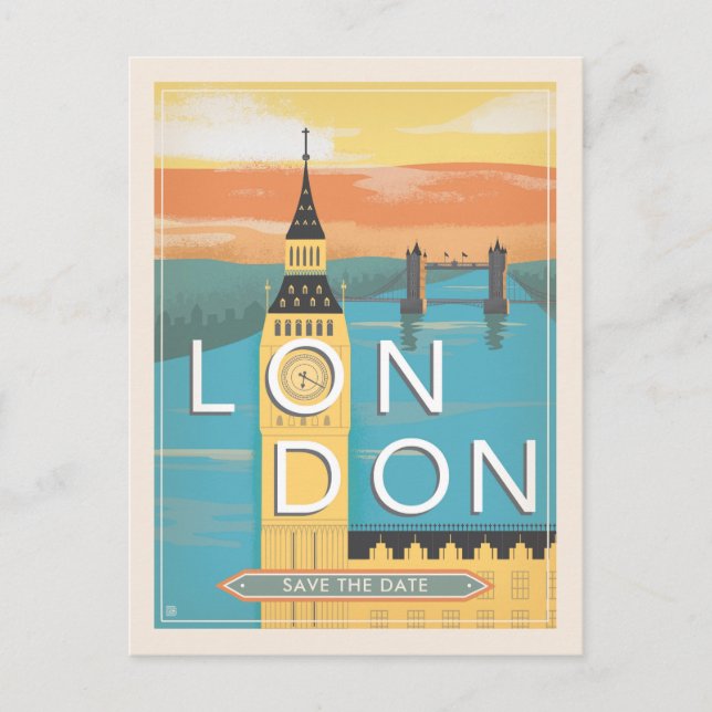 London | Save The Date Ankündigungspostkarte (Vorderseite)