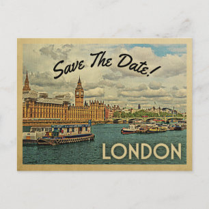 London Save the Date England Ankündigungspostkarte