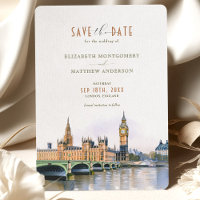London Save the Date Hochzeit in Urlaubsort
