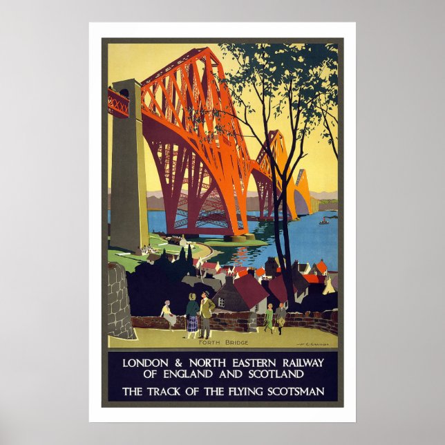 London - Schottland Vintage Travel Poster (Vorne)