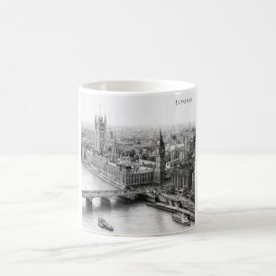London Schwarz-Weiß-Skizzen-Tasse Kaffeetasse