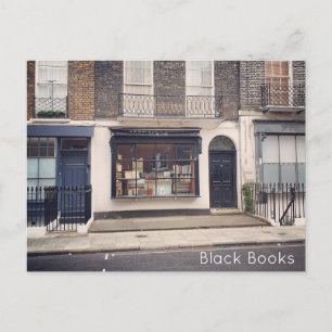 London - Schwarze Bücher Feiertagspostkarte