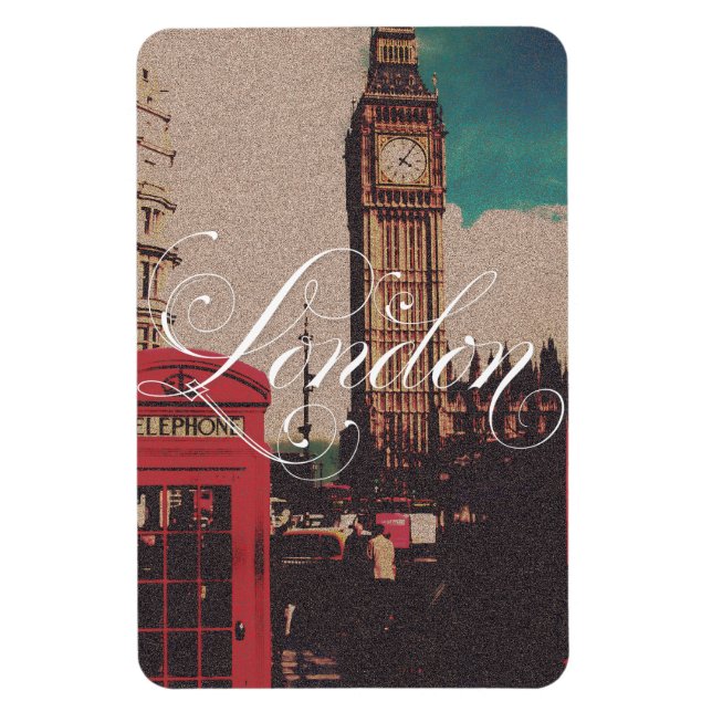 London Sehenswürdigkeit Vintag Foto Magnet (Vertikal)