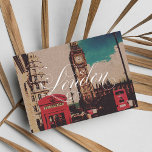 London Sehenswürdigkeit Vintages Foto Postkarte<br><div class="desc">Ein Vintages Foto der Londoner Sehenswürdigkeit von Big ben und Britisch-Rot-Telefonbox ein vereintes Königreich Icon .Die perfekte Geschenkidee für jedermann bei jeder Gelegenheit</div>