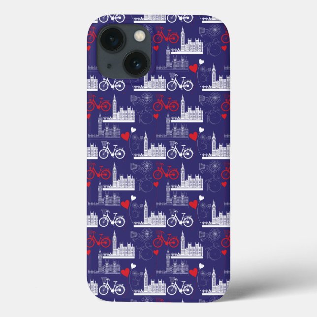 London Sehenswürdigkeiten Pattern Case-Mate iPhone Hülle (Rückseite)
