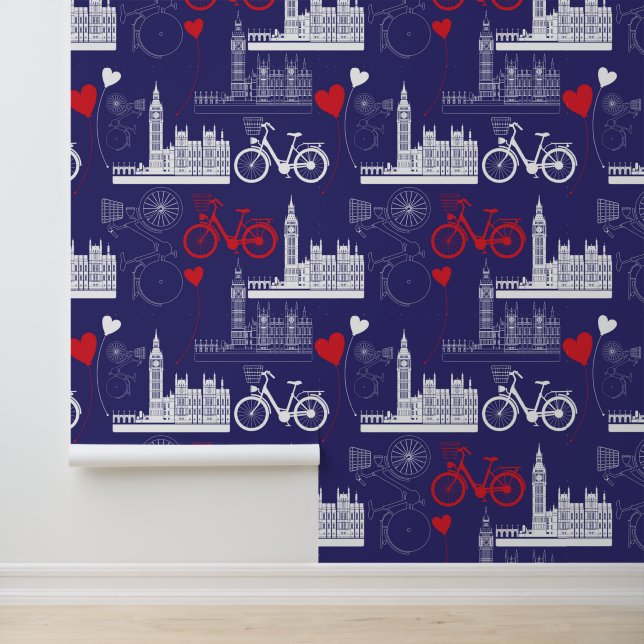 London Sehenswürdigkeiten Pattern Tapete (Anwendung)