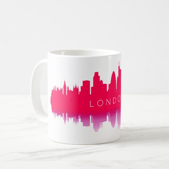 London-Silhouette Modern Rot Kaffeetasse (Vorderseite Links)