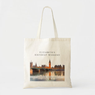 London Skyline Aquarell Geburtstags-Wochenende Tragetasche