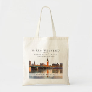 London Skyline Aquarell Mädchen-Wochenende Tragetasche