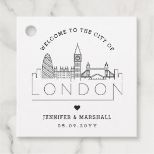 London Skyline   Begrüßung Geschenkanhänger