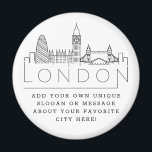 London Skyline | Benutzerdefinierte Stadtmeldung o Magnet<br><div class="desc">Ein einzigartiger Magnet für die schöne Stadt London. Dieser Schlüsselanhänger zeigt die einzigartige Skyline der Stadt mit ihrem Namen darunter. Unter dem Namen der Stadt finden Sie einen Platz für Ihren einzigartigen Slogan oder Ihre Aussage über Ihre Lieblingsstadt.</div>