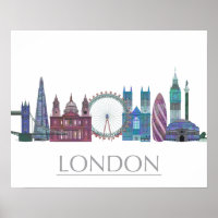 London Skyline Colored Buildings