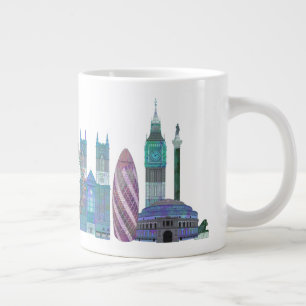 London Skyline Colored Gebäude Jumbo-Tasse
