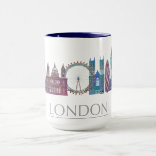 London Skyline Colored Gebäude Tasse